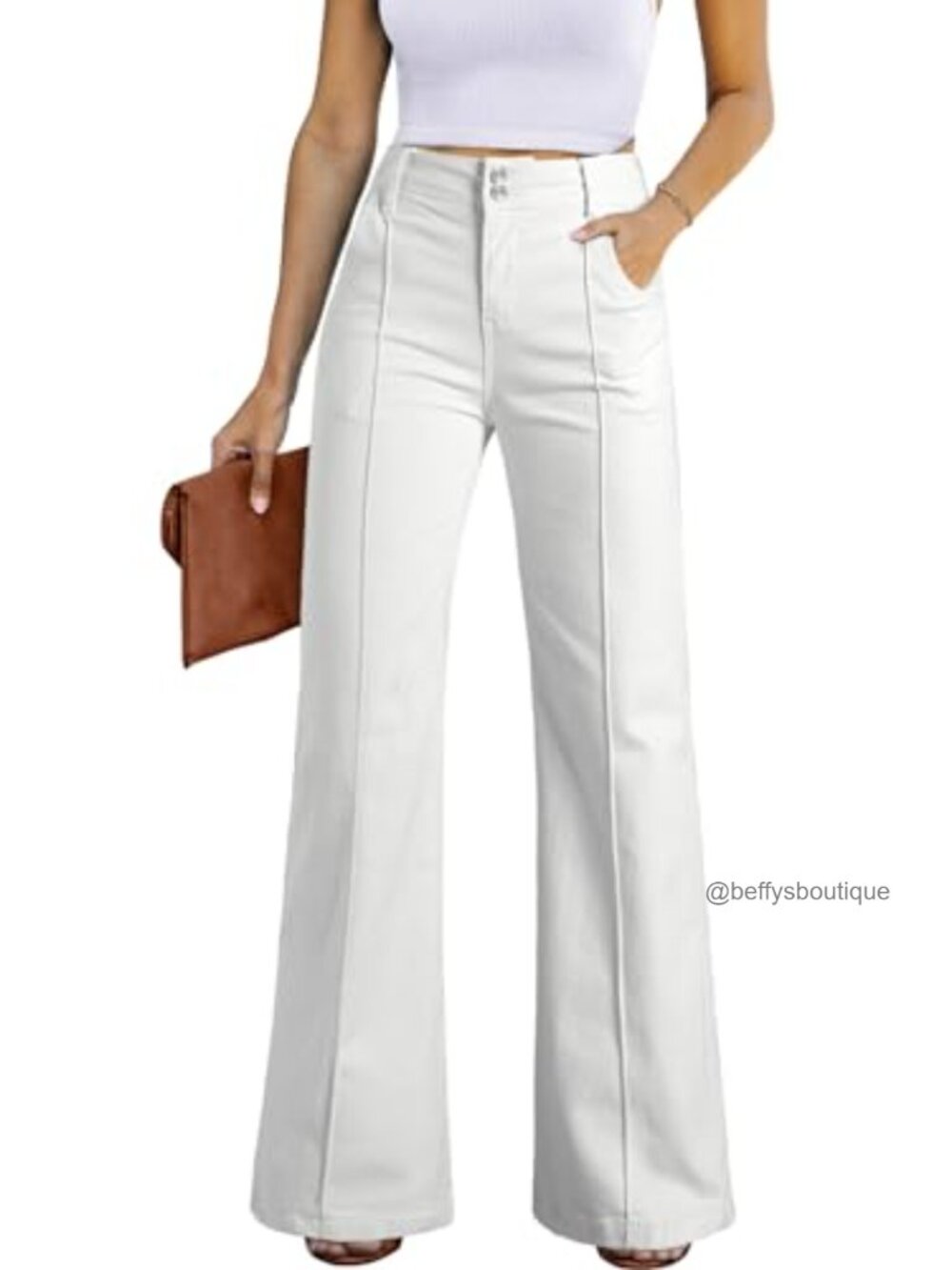 Sidefeel Womens Wide Leg High Waisted Stretch Denim Jeans Loose Fit